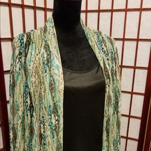 Teal print/black shell-A104